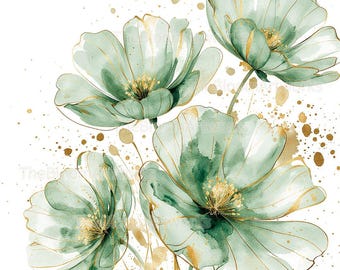 ポピーの水彩画、野原の赤いポピーの花のオリジナルアート、野生の花の