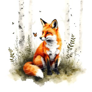 15 cliparts de renard aquarelle, images de renard, renard imprimable, clipart de renard, clipart de forêt, JPG de haute qualité, téléchargement numérique, journaux indésirables
