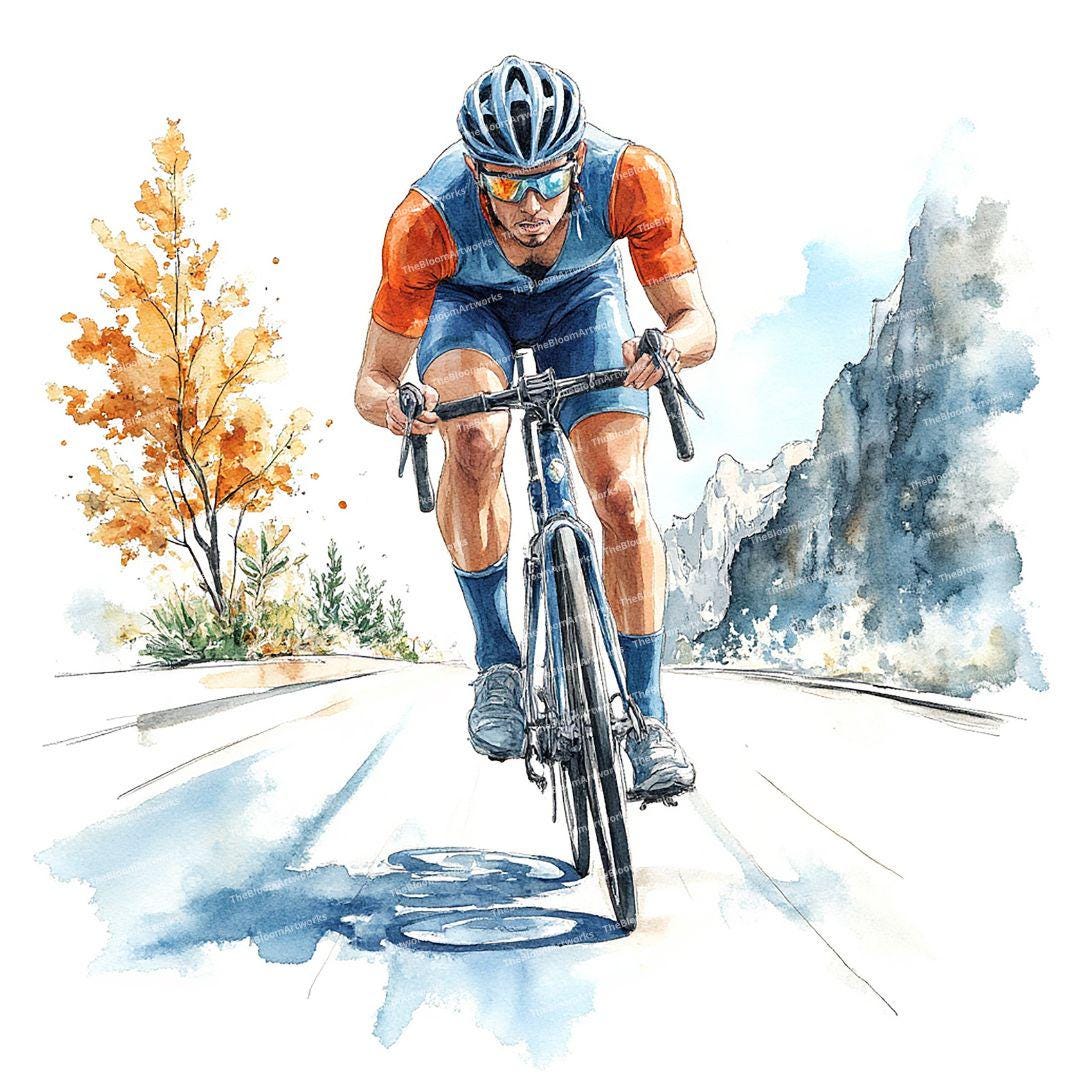 12 imágenes prediseñadas de ciclismo de ruta, imágenes