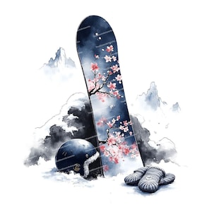 18 Clipart de snowboard, clipart de sport, clipart de sport d'hiver, clipart imprimable à l'aquarelle, JPG de haute qualité, téléchargement numérique, Junk Journal