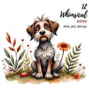 12 imágenes prediseñadas de perros extravagantes, perros extravagantes PNG, PNG de alta calidad, descarga digital, manualidades de papel, revistas basura, fabricación de tarjetas, uso comercial