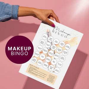 de bingo maquillage maquillage | Jeu de Maquillage Imprimable | Bingo sur le thème de la beauté pour les amateurs de maquillage | Jeu de Beauté | Téléchargement instantané PDF | Format A4 et Lettre US