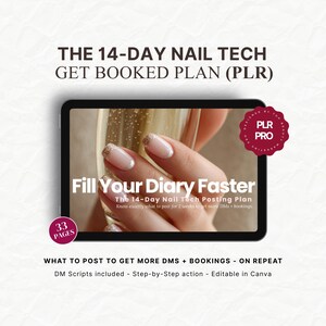 Nail Tech Instagram Booking Plan | PLR Resell Ready | Edit in free Canva