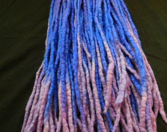 Ready to ship 60ct Purple Lilac Lavender Tipped Wool Dreads Dreadlocks Accent Hair Extensions