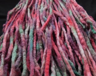 Ready to ship 73ct Green Pink Purple Tye Dye Wool Dreads Dreadlocks Accent Hair Extensions