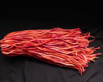 Ready to Ship 89ct Orange Yellow Red Tye Dye Wool Dreads Dreadlocks Accent Hair Extensions