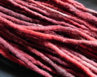 Ready to ship 42ct Maroon Red Brown Tye Dye Wool Dreads Dreadlocks Accent Hair Extensions