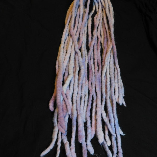 Ready to ship 14ct Light Purple Mix Tye Dye Wool Dreads Dreadlocks Accent Hair Extensions