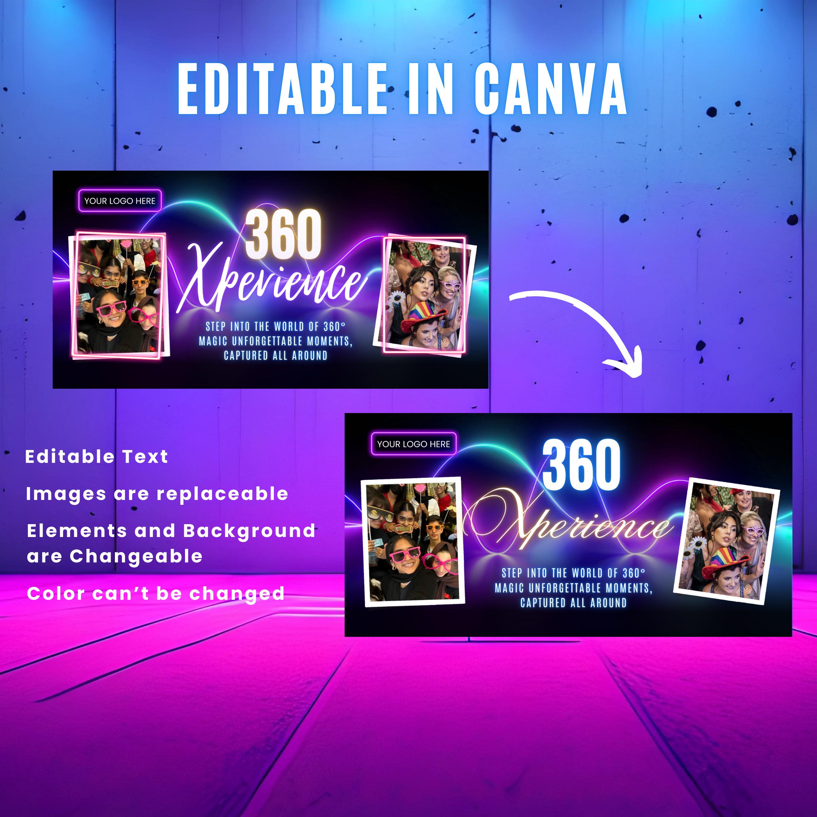 360 Photobooth Website Banner, Shopify Banner, 360 Photobooth Template ...