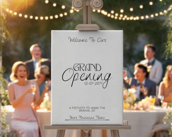 Grand Opening Welcome Sign, Grand Opening Party Sign, Opening Soon Sign, Business Opening Welcome Sign, Business Signage Canva Template