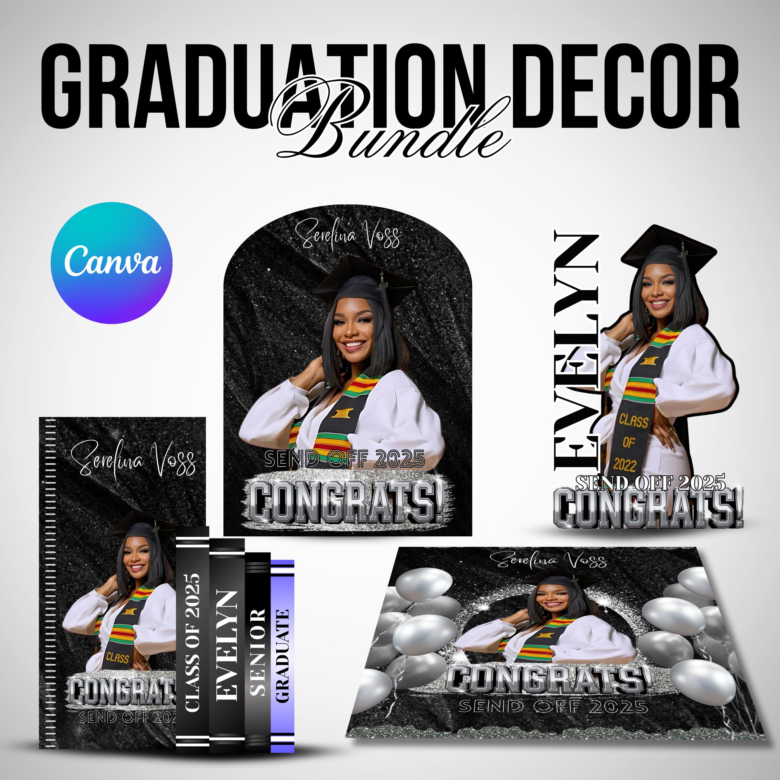 Grad Back Decor Custom Graduation Decor Bundle, Grad Entrance Arch, Congrats Grad ...