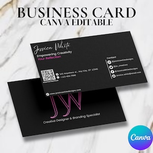 Business Card Canva Template, Luxury Business Card, Qr Code Business Card, Diy Business Card,lash and Hair Tech Business Card,canva Template