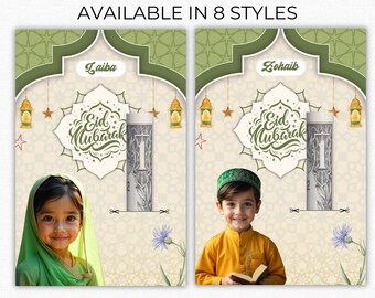 Portamonedas para Eid, Sobre editable para Eid, Tarjeta para Eid, Regalos para Eid para niños, Tarjeta para Eid Mubarak, Plantilla Canva de descarga instantánea