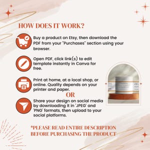 May include: How to use a printable template: Buy a product on Etsy, download the PDF, edit in Canva, print at home or a local shop, or share your design on social media. *PLEASE READ ENTIRE DESCRIPTION BEFORE PURCHASING THE PRODUCT*
