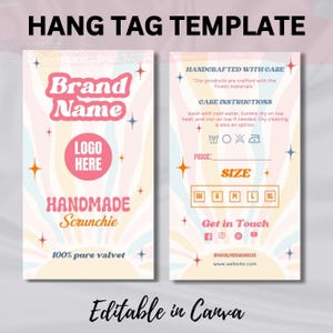 Editable Price Tag Canva Template, Hang Tags,Product Tags, Custom Clothing Hang Tag, Business Hang Tag Canva Template