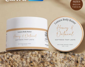 Body Butter Jar Labels: Skincare Canva Template (Digital Download)