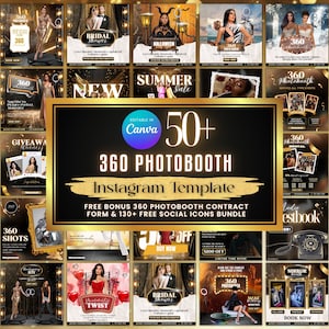 360 Photo Booth Instagram Template, 50+ Photo Booth Templates, 360 Booth flyer, Photo Booth Social Media Posts, Photo Booth Instagram