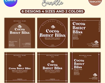 Minimal Candle Label Bundle: Elegant Canva Templates