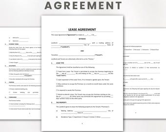 Mietvertragsvorlage, bearbeitbarer Mietvertrag, Wohnraumvertrag, bearbeitbare / druckbare Google Docs, Word PDF