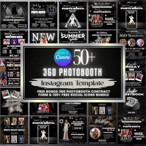 360 Photo Booth Instagram Template, 50+ Photo Booth Templates, 360 Booth flyer, Photo Booth Social Media Posts, Photo Booth Instagram