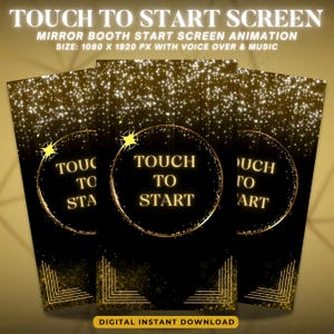 Touch to Start Screen Magic Mirror Animation, Mirror Booth Touch to Start Screen, Gold & Black Animation, Mp4 Format Digital Download