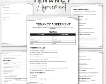 Simple Tenancy Agreement. Rental Agreement Printable, Simple Tenancy contract, Printable tenancy agreement, Canva Template