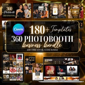360 Photo booth Business Bundle, Acuity Scheduling Templates, 360 photobooth Info Page, 360 Photo Booth Instagram Business Templates