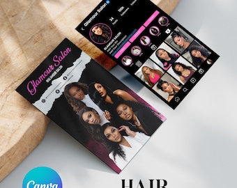 Hairstylist Instagram Business Card: Salon Canva Template (Digital Download)