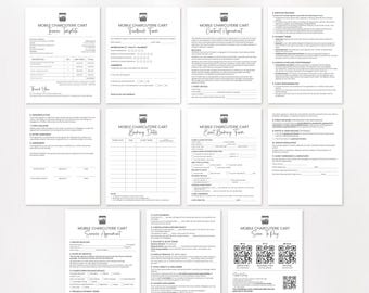 Mobile Charcuterie Cart Bundle, Mobile Charcuterie Contract, Vendor Contract, Charcuterie Cart Plan, Charcuterie Agreement, QR Code Sign
