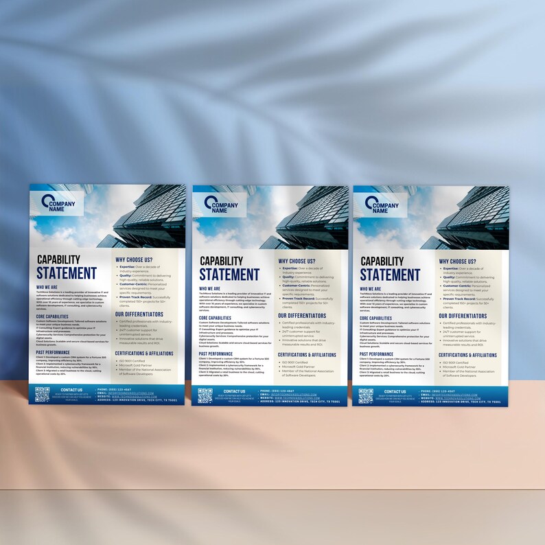 Business Capability Statement, Corporate Flyer, Editable Capability ...
