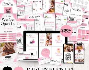 Editable Cake Business Templates, Home Bakery Business Bundle, Cake Order Form, Cake Care Cards, Cake Business Policy, Cake Cutting Guide