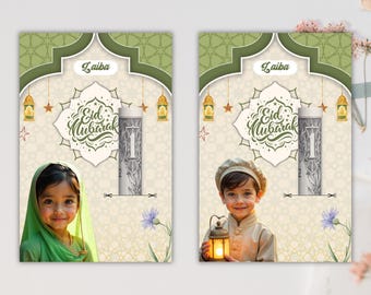Portamonedas para Eid, Sobre editable para Eid, Tarjeta para Eid, Regalos para Eid para niños, Tarjeta para Eid Mubarak, Plantilla Canva de descarga instantánea