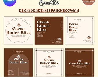 Candle Label Bundle, Canva Label Template, Labels for Candles, Minimal Candle Label,Candle Sticker Label,Custom Candle Label, Canva Template