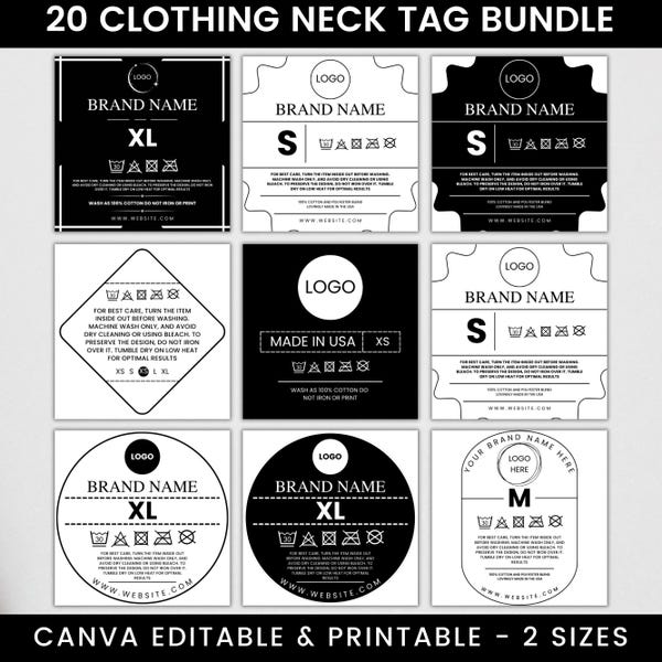 Neck Label Stickers Custom Neck Labels - Etsy