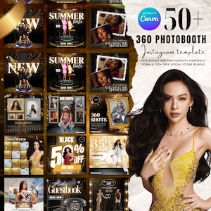 360 Photo Booth Instagram Template, 50+ Photo Booth Templates, 360 Booth flyer, Photo Booth Social Media Posts, Photo Booth Instagram