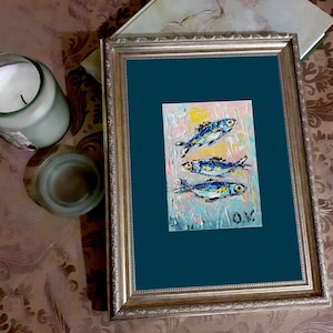 ACEO Original art Sardine oil painting Mini art Sardine wall art Aceo cards Fish oil painting Tiny painting Kitchen artwork Ukrainian art aceo artwork Aceo cards Sardine painting sardine artwork sardine wall art mini oil painting tiny art small artwork fish art fish wall decor small painting Mini art miniature painting OlgaViviArt