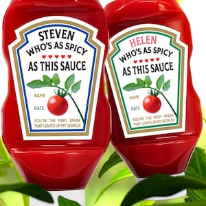 Tomato Ketchup Label Personalized gift Custom Name Gift Label Sticker Sticker Personalized Label Name label Personalized name Boyfriend Gift
