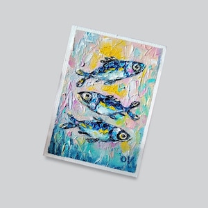 ACEO Original art Sardine oil painting Mini art Sardine wall art Aceo cards Fish oil painting Tiny painting Kitchen artwork Ukrainian art aceo artwork Aceo cards Sardine painting sardine artwork sardine wall art mini oil painting tiny art small artwork fish art fish wall decor small painting Mini art miniature painting OlgaViviArt