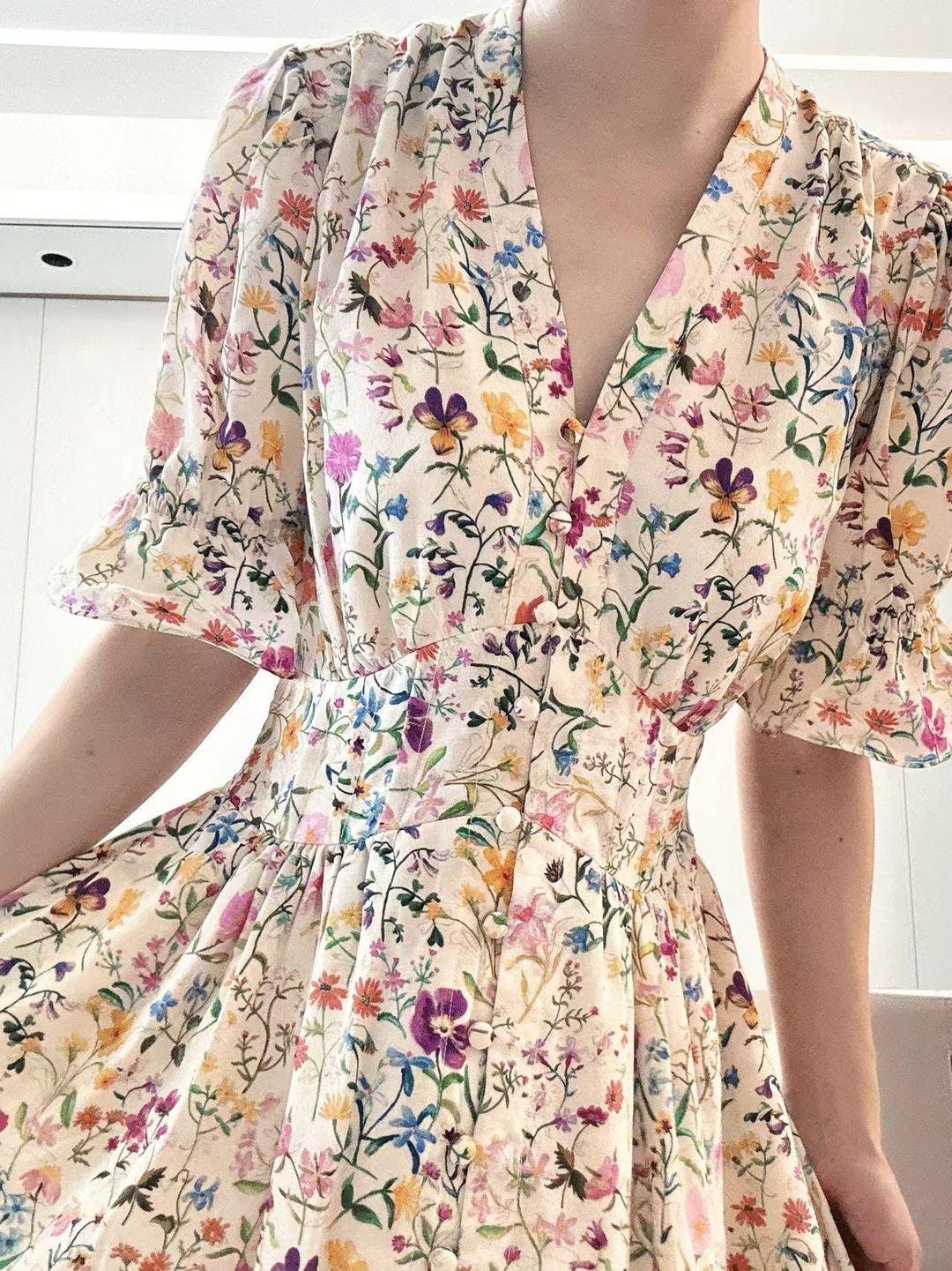 Vintage print harness dress main image 1