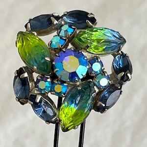 Vintage Rhinestone Hair Pin: Upcycled Brooch & Earring Design