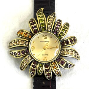 Chico\'s Jeweled Cuff Bracelet Watch Women OS Gold Heidi Daus Style Crystal Heidi Daus Stile Chico main image 4