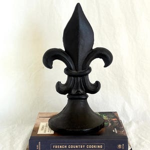 Vintage Iron Fleur de Lis Doorstop or Decorative Item Rustic French Home Decor