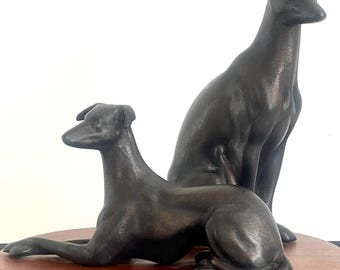 Figuras de perros Art Déco vintage de galgos o whippets