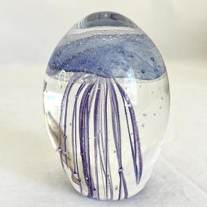 Vintage Jellyfish Art Glass Paperweight Purple