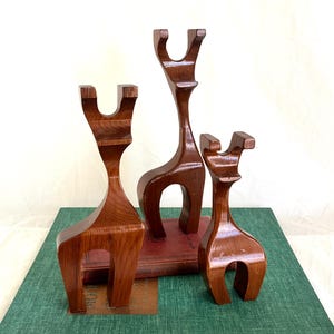 Midcentury Hand Carved Wooden Reindeer