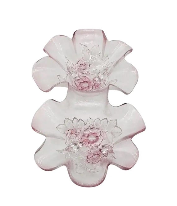 Mikasa Rosella Frosted Pale Pink Floral Double Relish Dish - Etsy