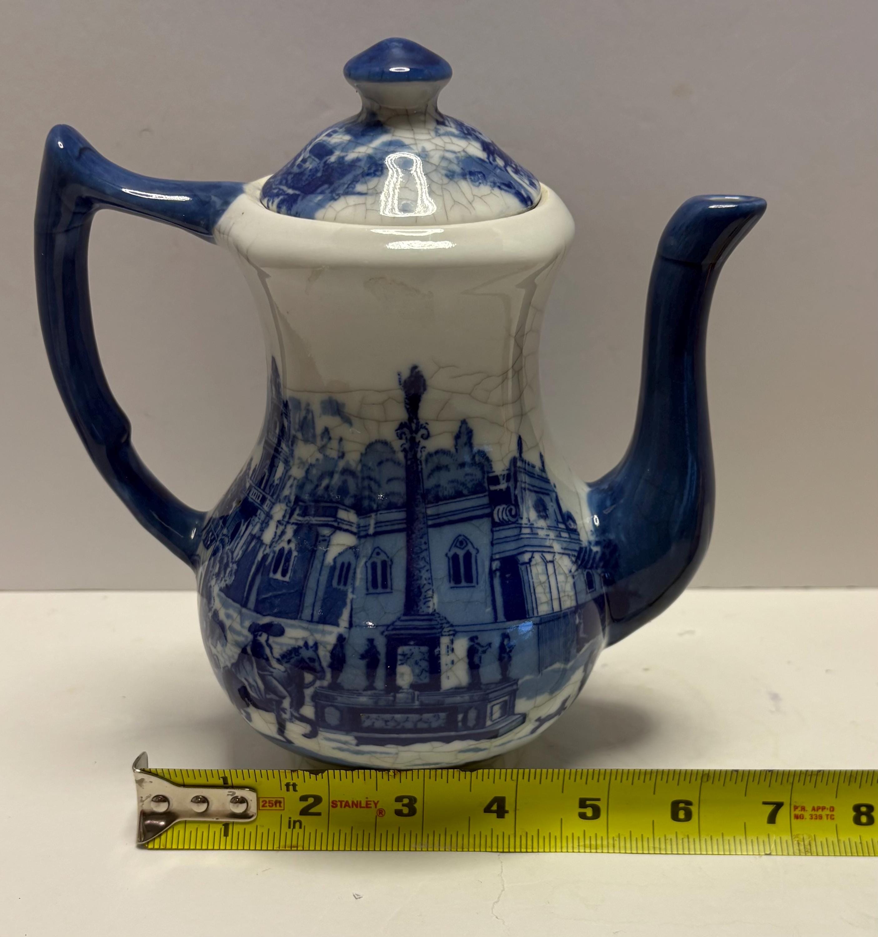 Vintage Johnson Brothers Old Britain Castles Coffee Pot Blue