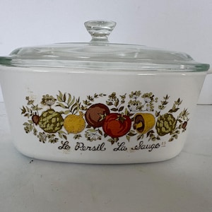 Corningware Spice of Life  Le Persil La Sauge A-1 1/2 B Casserole Dish WITH LID