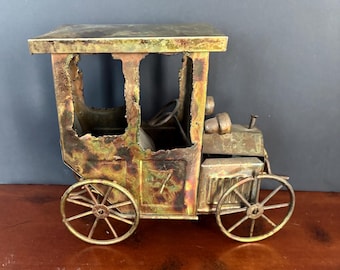 Vintage Metal/Copper Brutalist Style George Good Model T Music Box