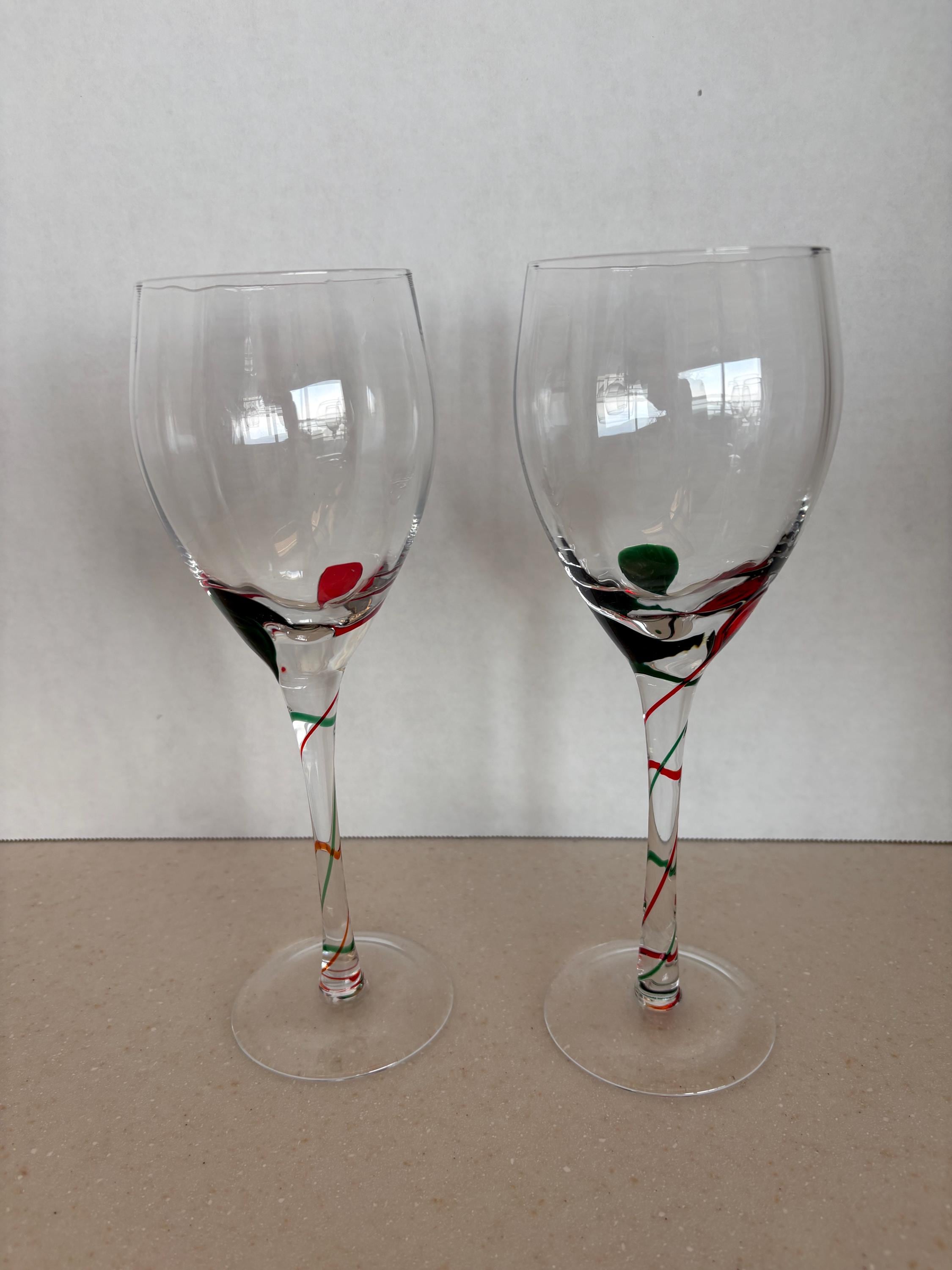 Pier 1 Christmas Wine Glasses - Etsy